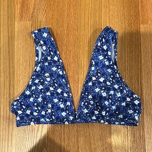 Aerie Floral Blue Women's Bikini Top